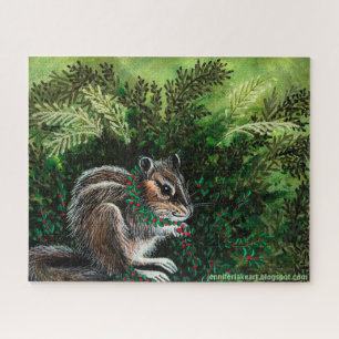 Happy Chipmunk in Fern