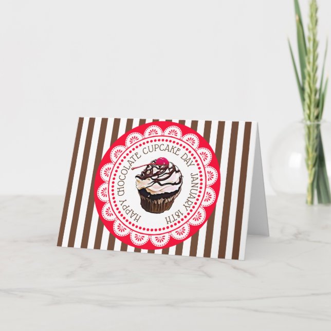 Happy Chocolate Cupcake Day Blank Grußkarte Karte (Vorderseite)