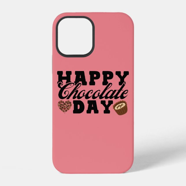 Happy Chocolate Day, Chocolate Lover's Joyful iPhone 12 Hülle (Rückseite)