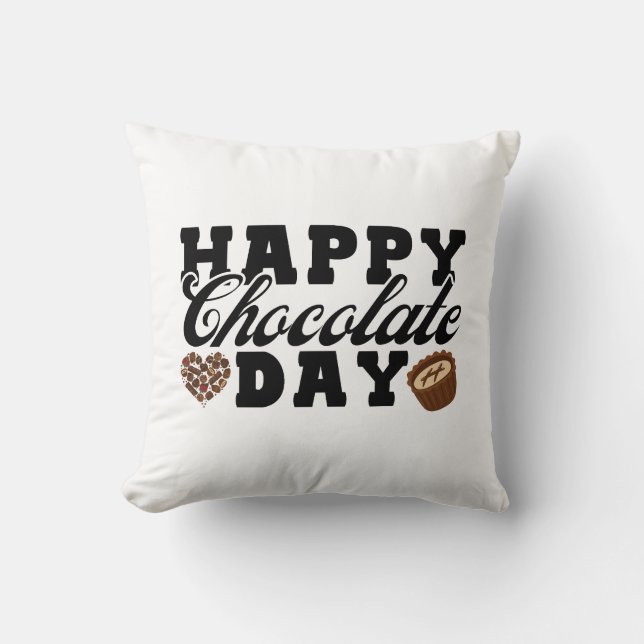 Happy Chocolate Day, Chocolate Lover's Joyful Kissen (Vorderseite)