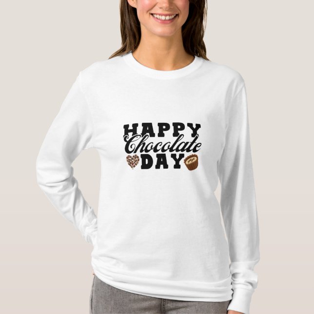 Happy Chocolate Day, Chocolate Lover's Joyful T-Shirt (Vorderseite)