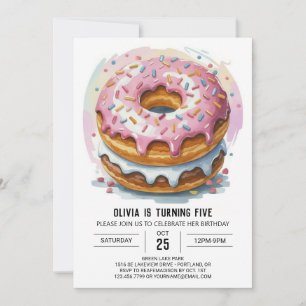 Happy Chocolate Donuts Geburtstag Einladung