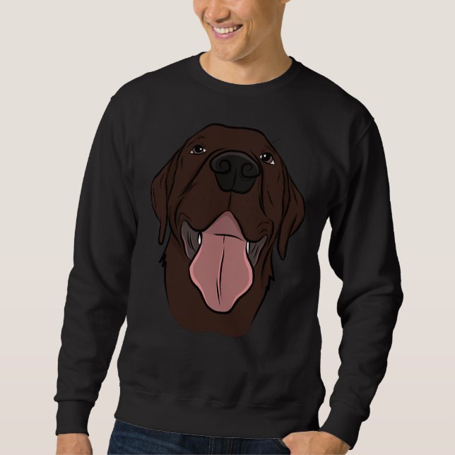 Happy Chocolate Labrador Sweatshirt (Vorderseite)