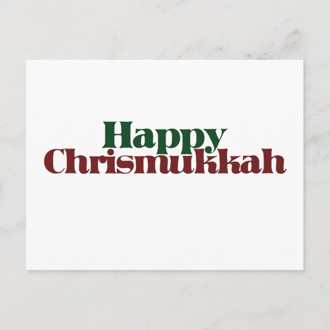 Happy Chrismukkah Feiertagspostkarte (Vorderseite)