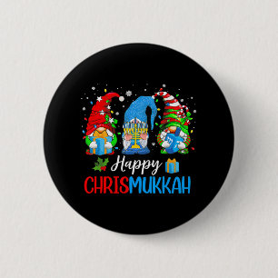Happy Chrismukkah Gnomes Frohe Weihnachten und Button