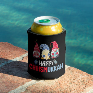 Happy Chrismukkah Gnomes Hanukkah Frohe Weihnachte Dosenkühler