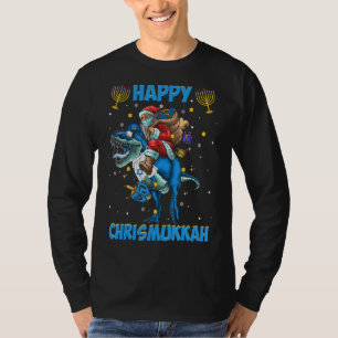 Happy Chrismukkah Hanukkah T Rex Weihnachten Juden T-Shirt