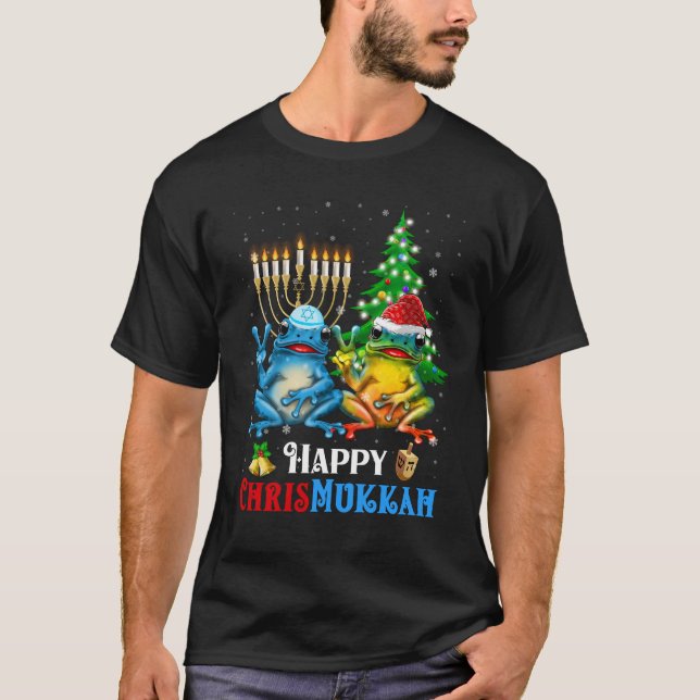 Happy Chrismukkah Weihnachten Hanukkah Frosch T-Shirt (Vorderseite)