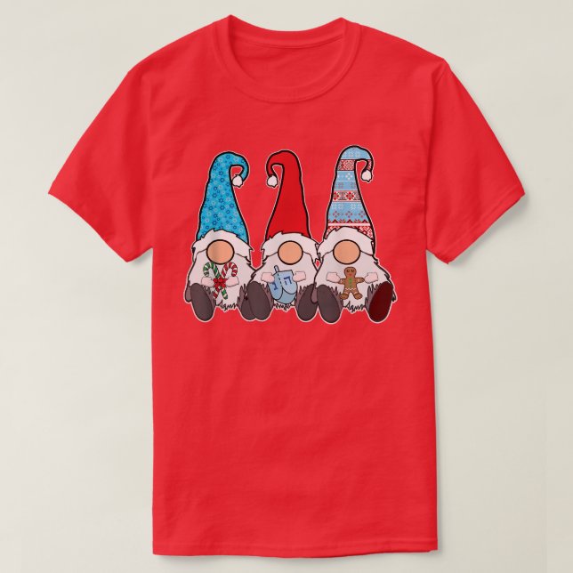 Happy Chrismukkah Weihnachten und Hanukkah Gnomes  T-Shirt (Design vorne)