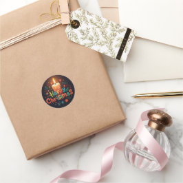 Happy Christamas Runder Aufkleber