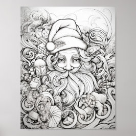 Happy Christmas Adult Coloring Poster