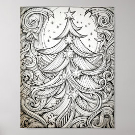 Happy Christmas Adult Coloring Poster