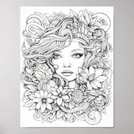 Happy Christmas Adult Coloring Poster