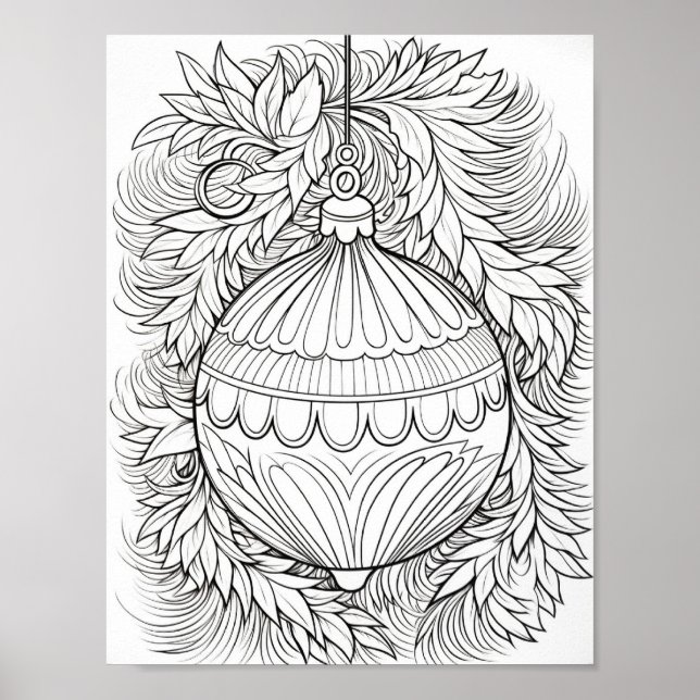 Happy Christmas Adult Coloring Poster (Vorne)