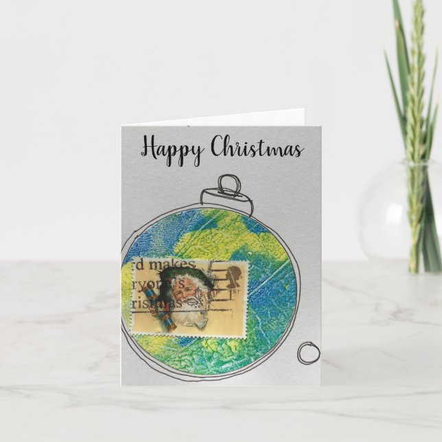 Happy Christmas Card - hand drawn ornament 2020-4 Dankeskarte (Vorderseite)