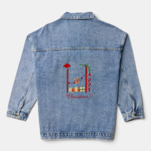 Happy Christmas Denim Jacket Jeansjacke