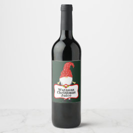 Happy Christmas Elf Custom Wine Label Weinetikett