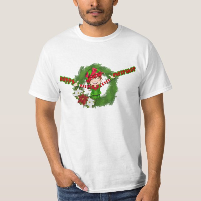 Happy Christmas Elf T-Shirt (Vorderseite)