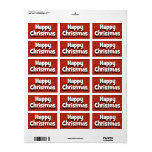 Happy Christmas Envelope/Parcel Grußsticker Adressaufkleber