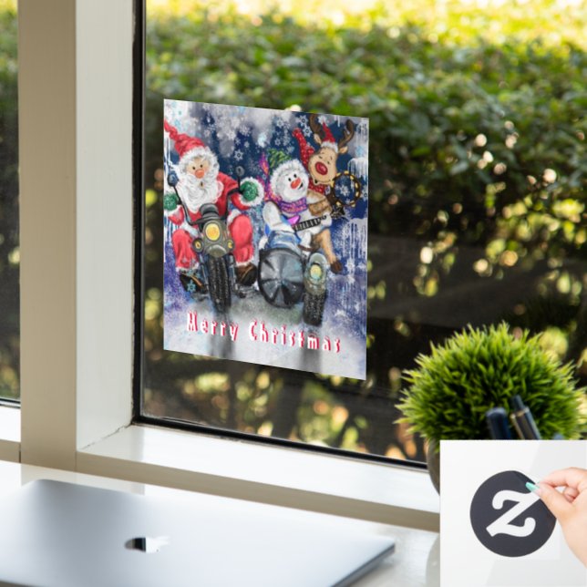 Happy Christmas Friends Funny Window Cling Fensteraufkleber (Büro)