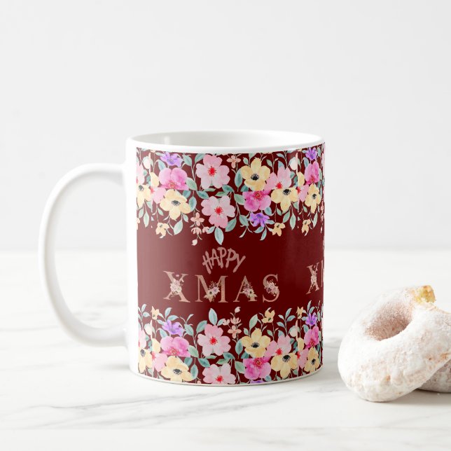 Happy Christmas Holiday Elegant Kaffeetasse (Mit Donut)