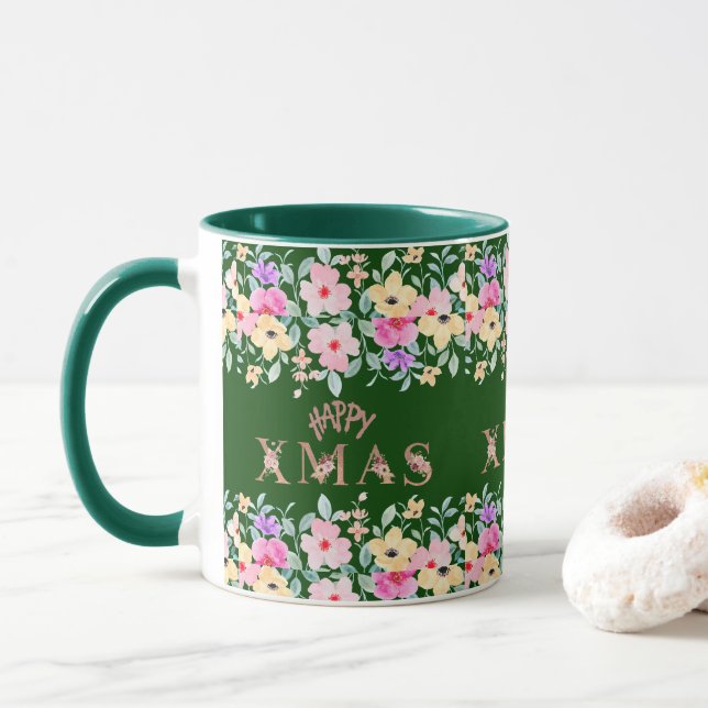 Happy Christmas Holiday Elegant Tasse (Mit Donut)