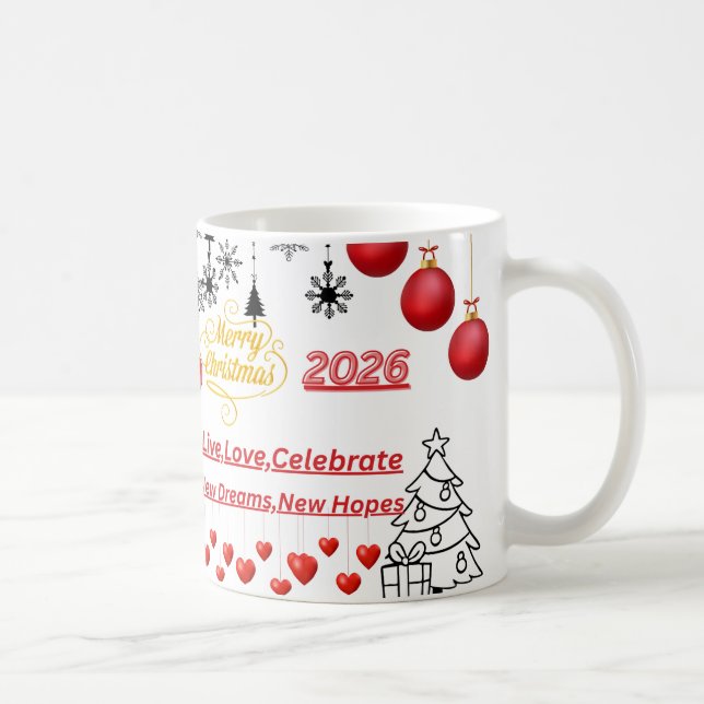 Happy Christmas Mug – Festive Holiday Coffee Cup Kaffeetasse (Rechts)