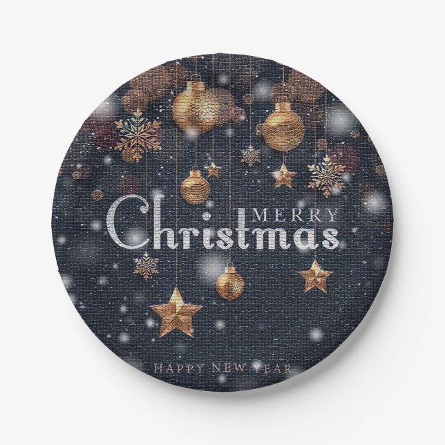 Happy Christmas Party Time Design Pappteller (Vorderseite)