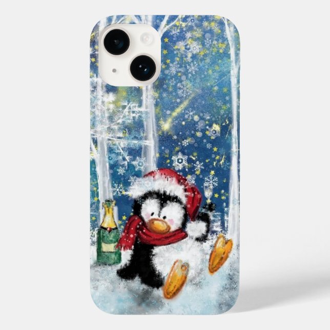 Happy Christmas Penguin iPhone Case (Rückseite)
