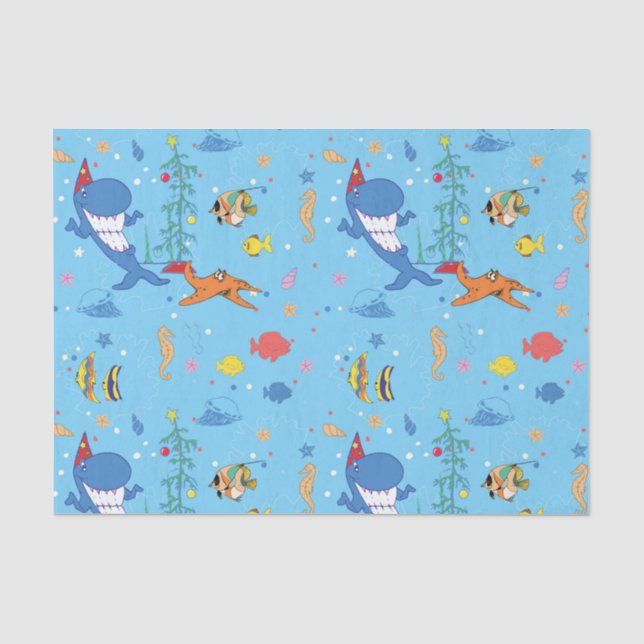 Happy Christmas Shark Seidenpapier (Vorderseite)