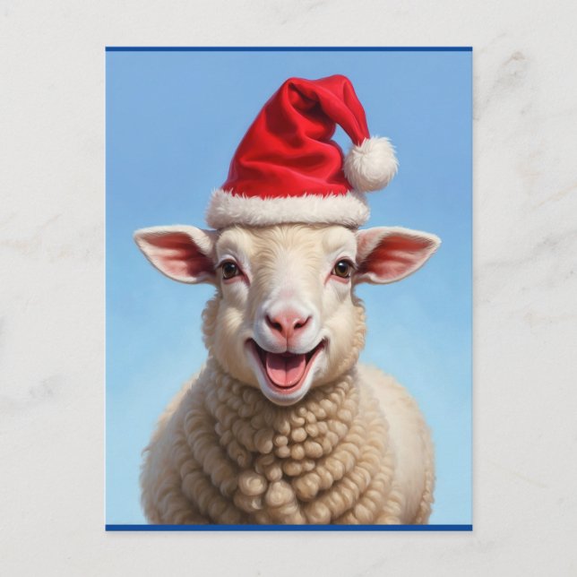 happy christmas sheep postkarte (Vorderseite)