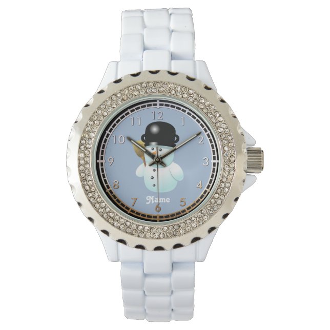 Happy Christmas Snowman Armbanduhr (Vorderseite)