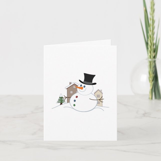Happy Christmas Snowman Illustration Feiertagskarte (Vorderseite)