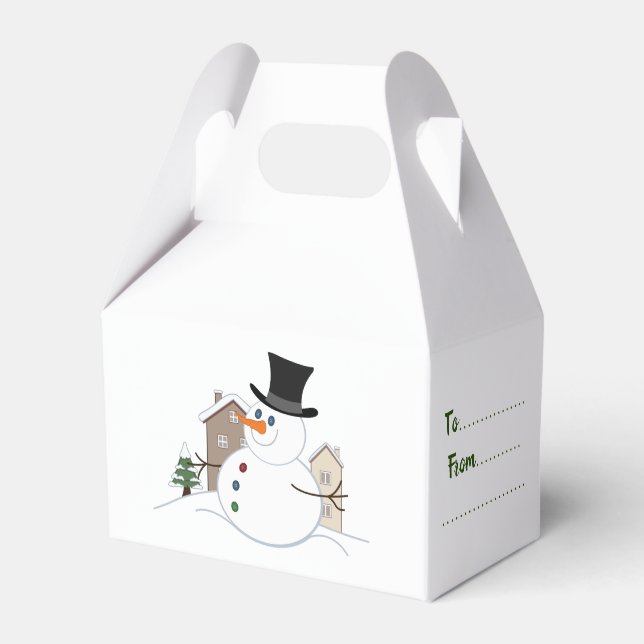 Happy Christmas Snowman Illustration und Art Geschenkschachtel (Vorderseite)