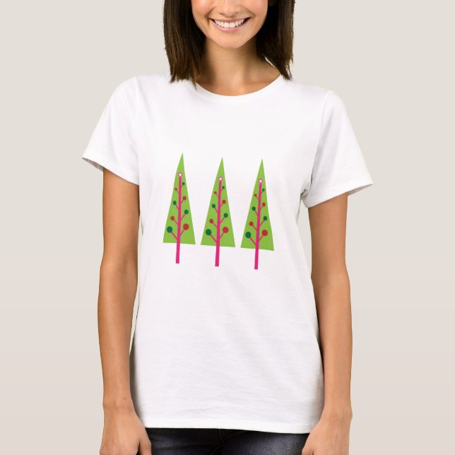 Happy Christmas Trees T-Shirt (Vorderseite)