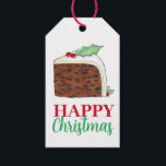 Happy Christmas UK British Cake Slice Festive Geschenkanhänger<br><div class="desc">Das britische Design zeigt eine originelle Marker-Illustration eines köstlichen Britischen Weihnachtskuchens,  überzogen mit heiligen Blätter und Beeren. Ideal,  um die festliche Zeit zu feiern! Dieses englische Weihnachtskuchen-Design ist auch auf anderen Produkten erhältlich. Sehen Sie nicht,  wonach Sie suchen? Kontaktieren Sie Rebecca,  um etwas für Sie entworfen zu haben.</div>