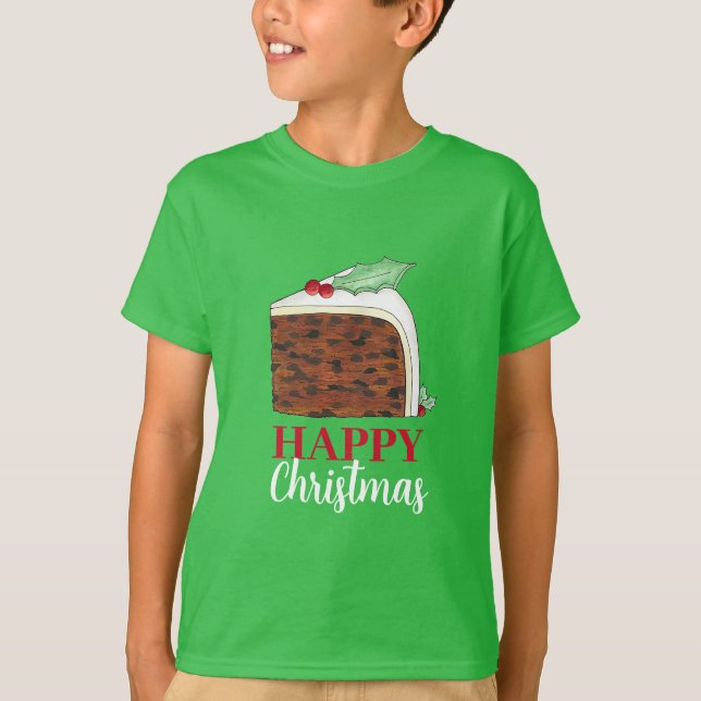 Happy Christmas UK British Cake Slice Homemade T-Shirt (Vorderseite)