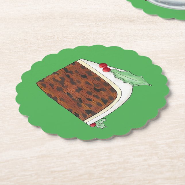 Happy Christmas UK British Cake Slice Homemade Untersetzer (angewinkelt)