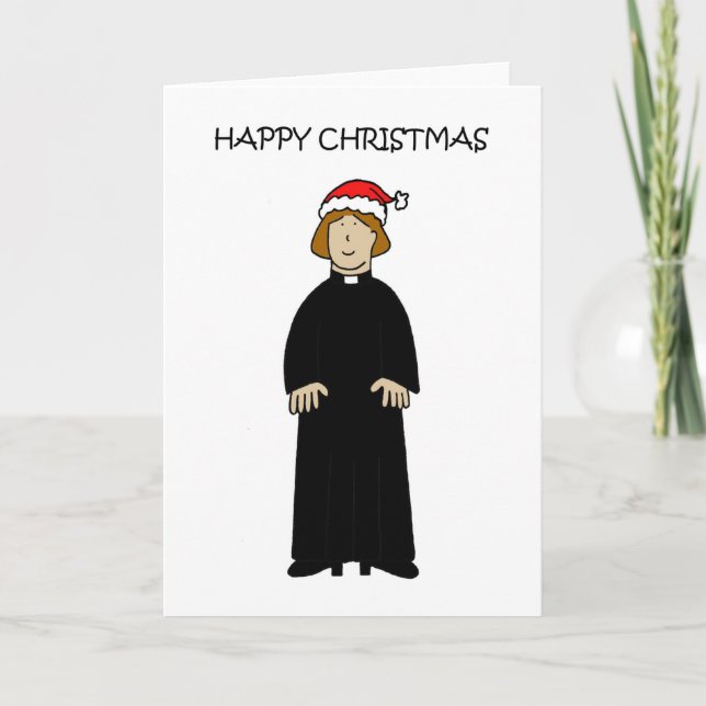Happy Christmas Weiblichkeit Vicar Curate Pastor Karte (Vorderseite)