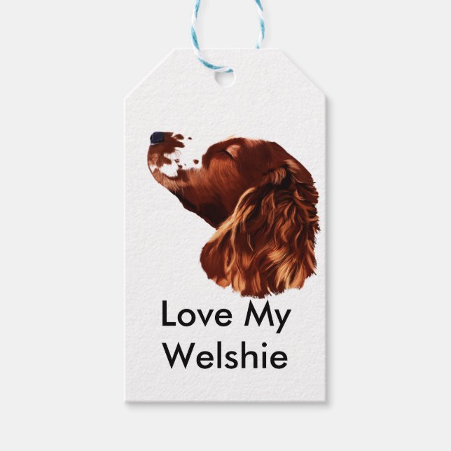 Happy Christmas Welsh Springer Spaniel Geschenkanhänger (Vorderseite)