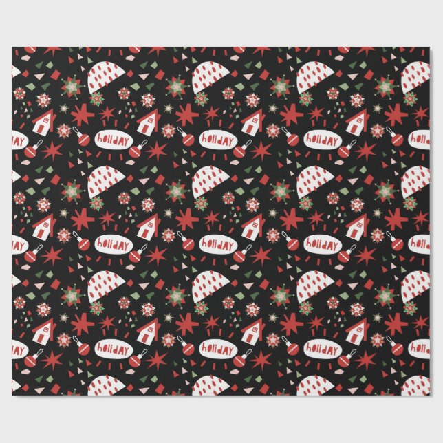 Happy Christmas X-mas Gift wrap Geschenkpapier (Flach)