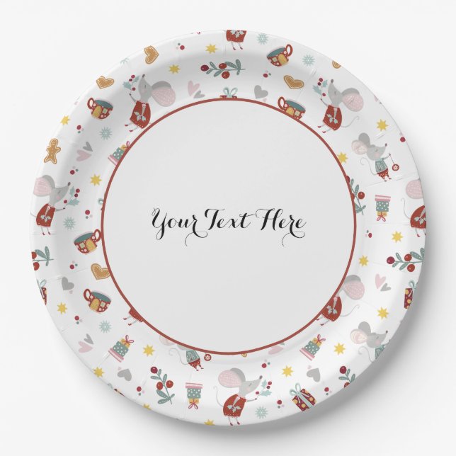 Happy Christmouse Pappteller (Vorderseite)