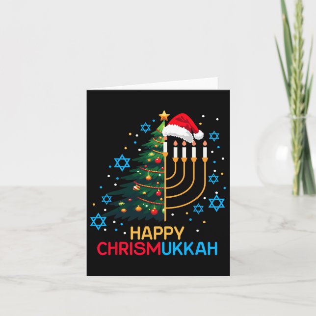 Happy Christmukkah Merry Christmas Hanukkah jüdisc Karte (Vorderseite)