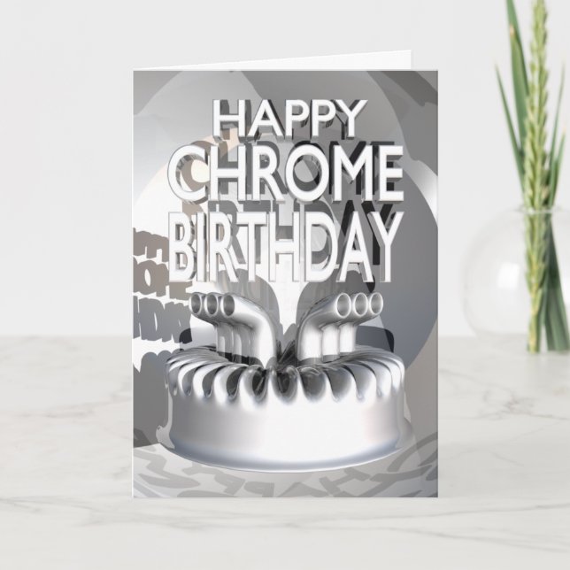 Happy Chrome Birthday Karte (Vorderseite)
