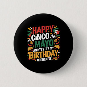 Happy Cinco De Mayo Birthday Tacos Kinder Männer F Button