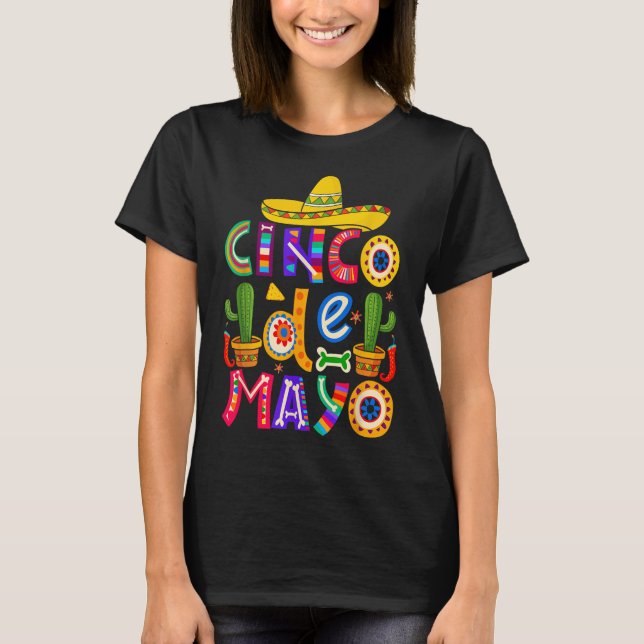 Happy Cinco De Mayo Fiesta Squad 5 De Mayo Mexican T-Shirt (Vorderseite)