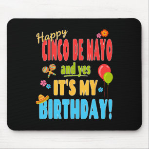Happy Cinco De Mayo Geburtstag Shirt - 5. Mai Gebu Mousepad