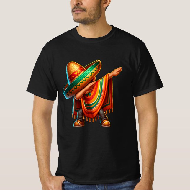 Happy Cinco de Mayo Mexican Dabbing Poncho Party T-Shirt (Vorderseite)