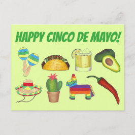 Happy Cinco de Mayo Mexican Fiesta Celebration Einladungspostkarte