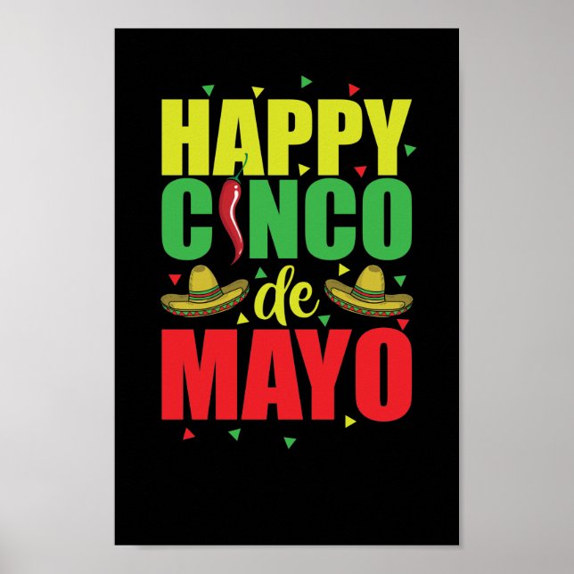 Happy Cinco de Mayo Mexiko Amerika Feiertag Poster (Vorne)